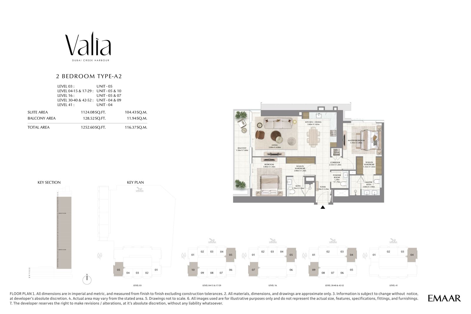 Valia 2 Bedroom Type A1 indicative floor plan